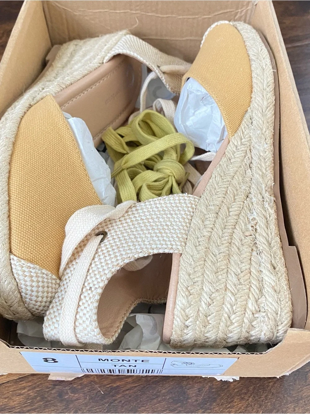 Journee Collection Monte Tru Comfort Tan Espadrille WedgesWomen Sandals Sz8 NWT